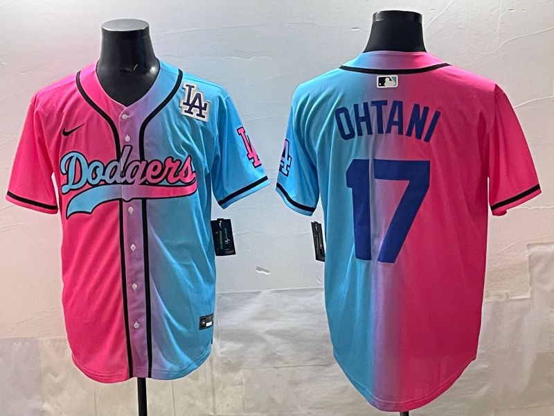 Men Los Angeles Dodgers #17 Ohtani Blue pink Game 2025 Nike MLB Jersey style 0019->los angeles dodgers->MLB Jersey